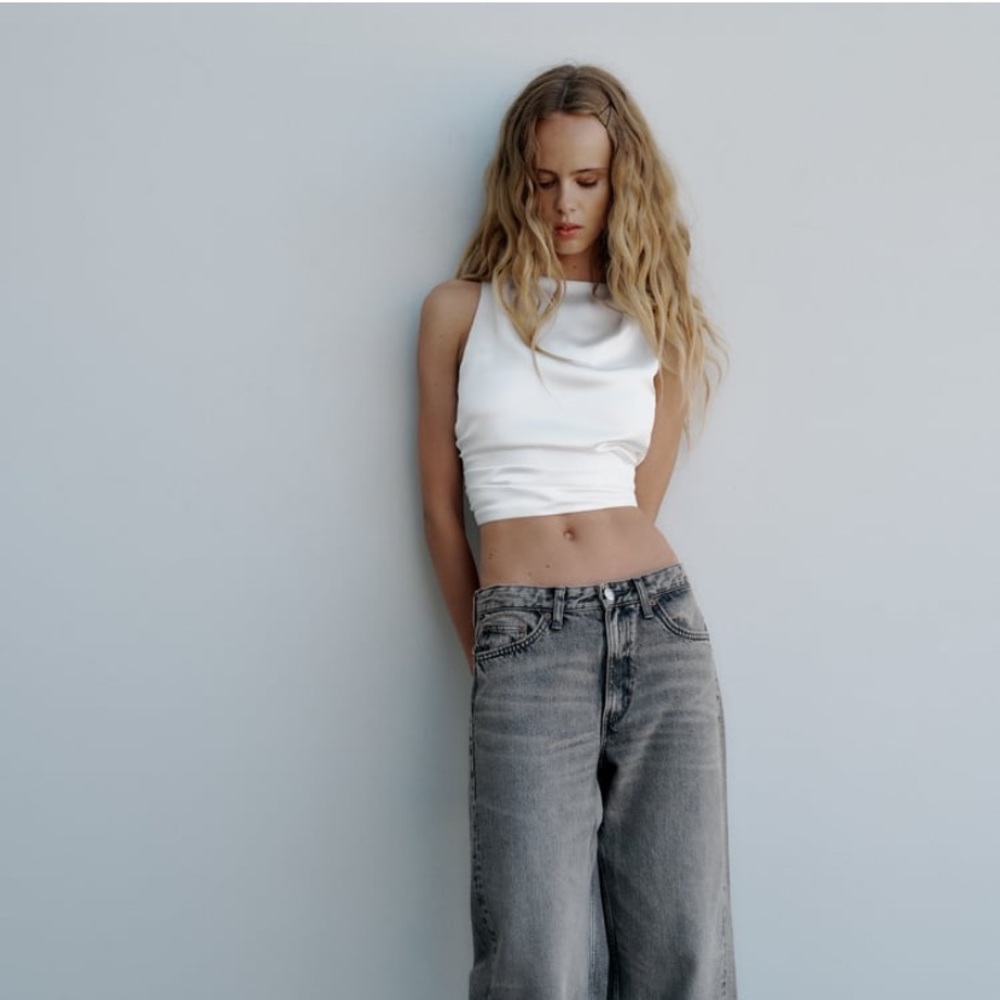 Zara satin effect top